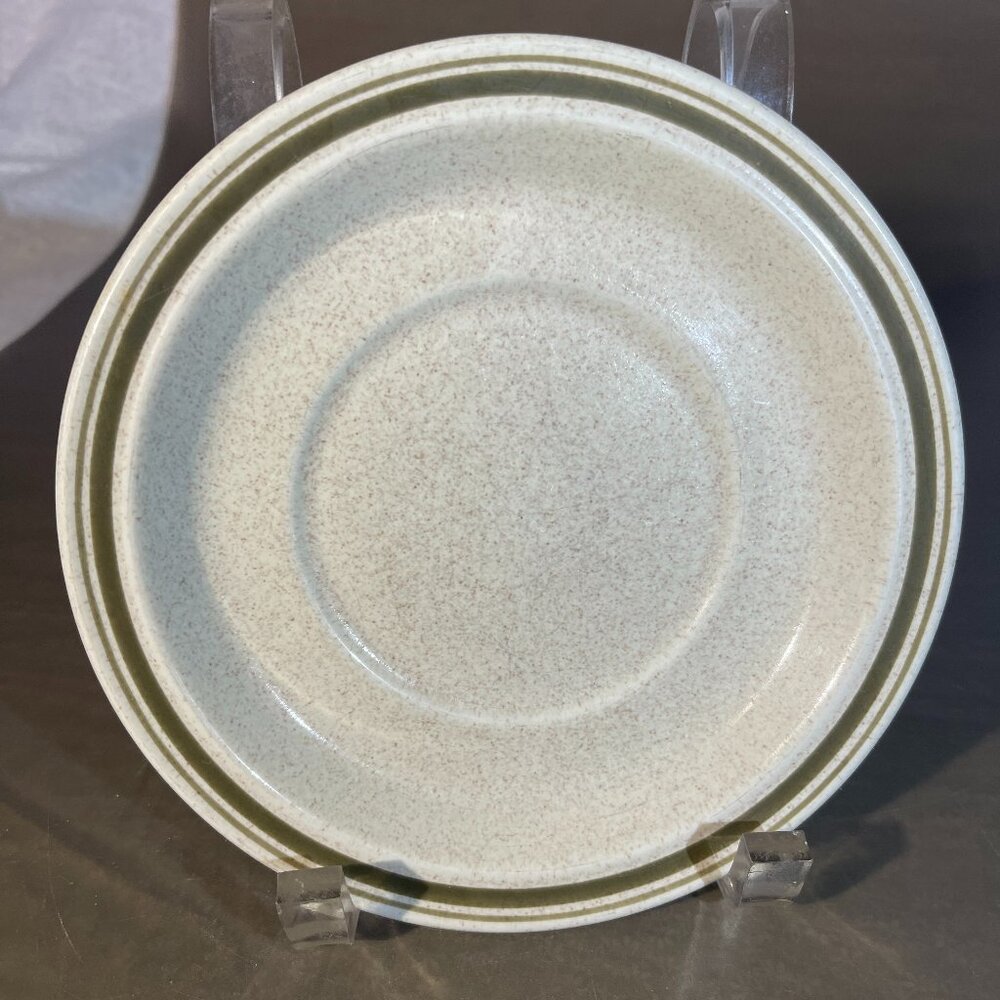6 VTG Royal Doulton Cornwall Speckled Stoneware Saucers Lambethware (1309)